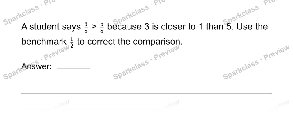 Compare using benchmarks — Grade 4 problem preview