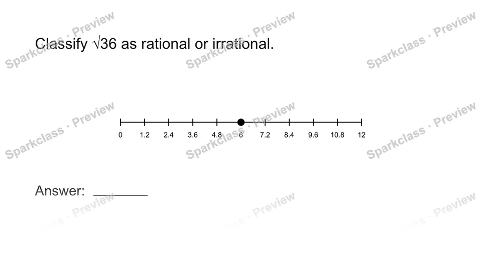 Classify rational and irrational numbers — Grade 8 problem preview