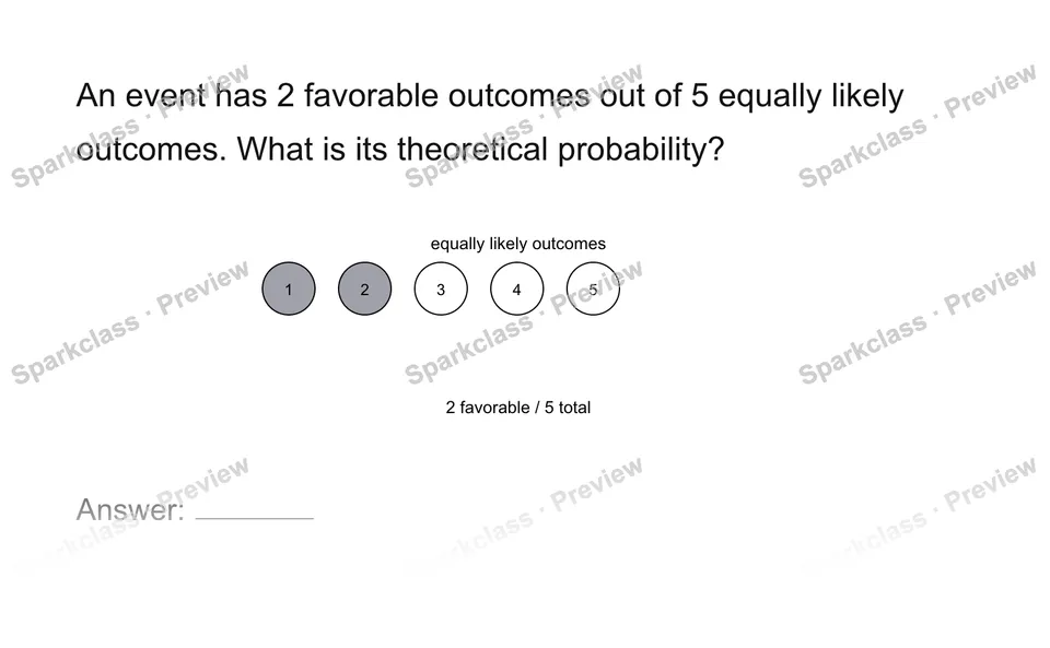 Find theoretical probability — Grade 7 problem preview