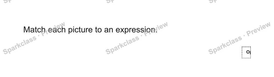 Match each picture to an expression. — Grade 5 problem preview
