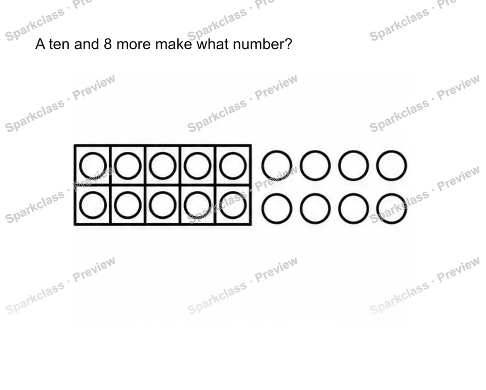 Compose 11-19 as ten and some ones — Kindergarten problem preview
