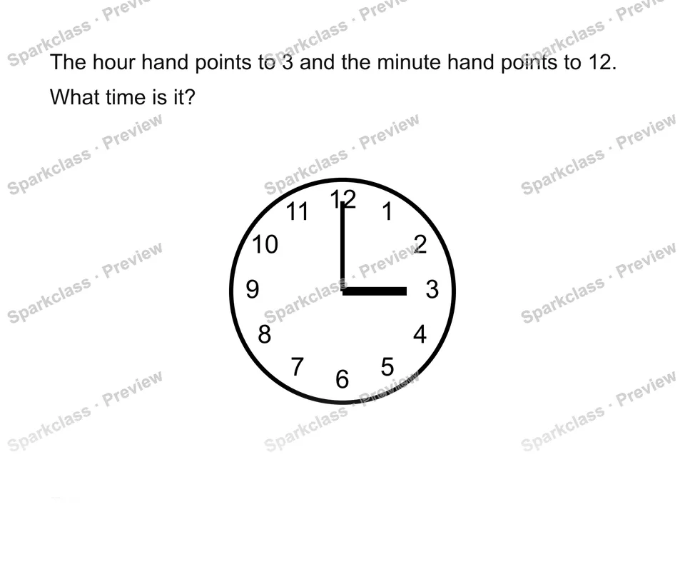 Read an hour — Grade 1 problem preview