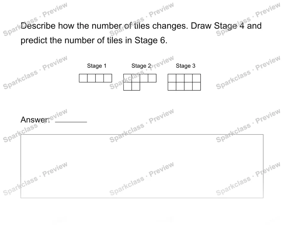 Extend a growing pattern — Grade 4 problem preview