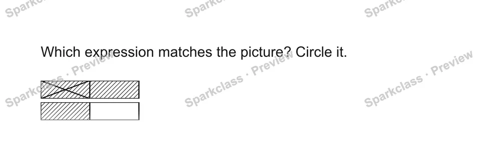 Which expression matches the picture? Circle it. — Grade 5 problem preview