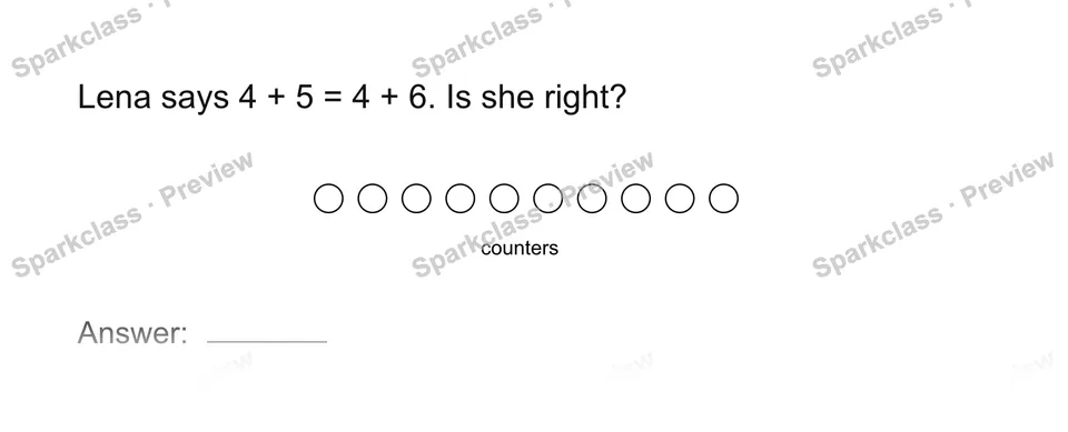 Check a student — Grade 1 problem preview