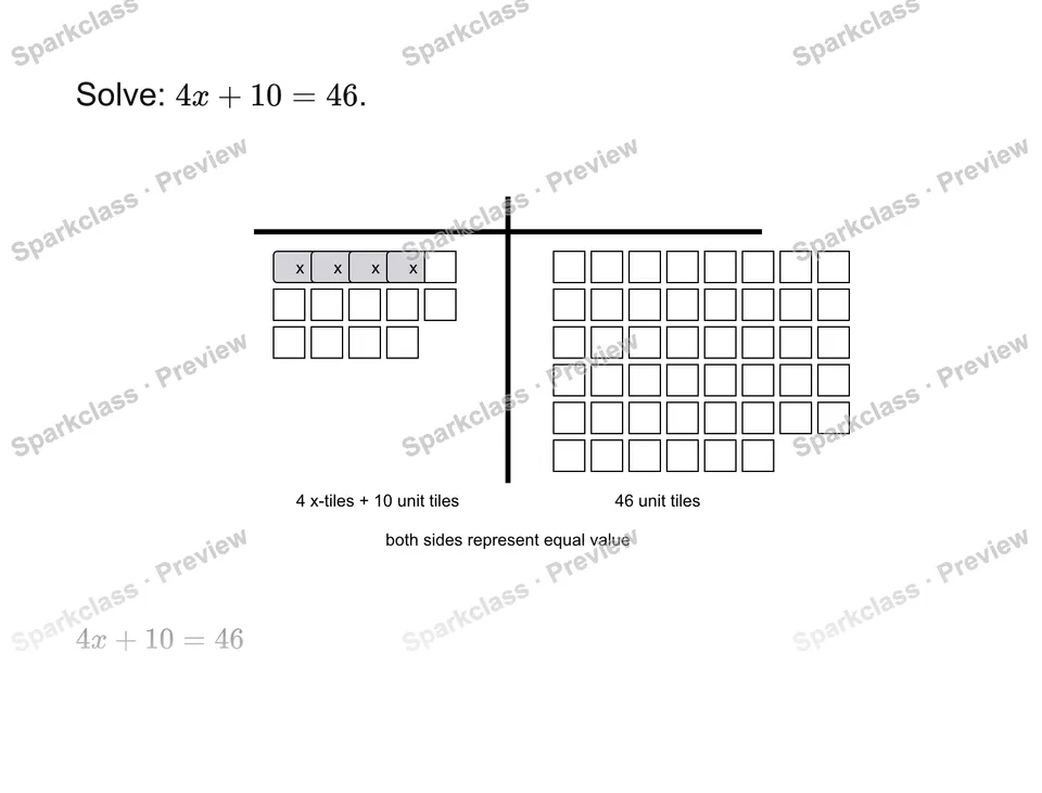 Solve a two-step equation — Grade 7 problem preview