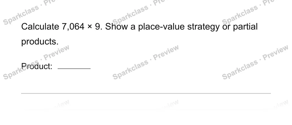 Multiply a four-digit number — Grade 4 problem preview