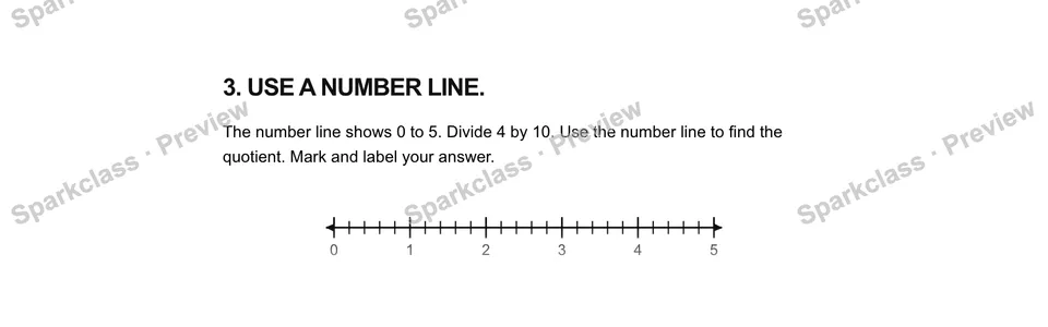 3Use a number line. — Grade 5 problem preview