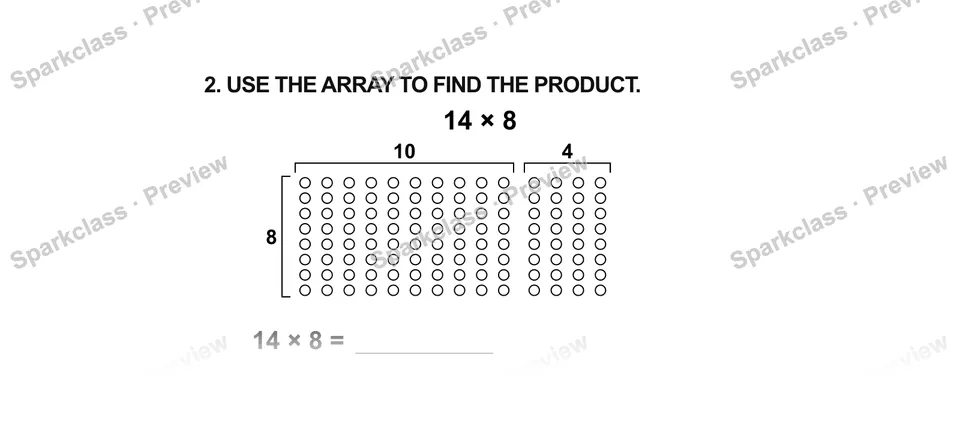 2.Use the array to find the product. — Grade 5 problem preview
