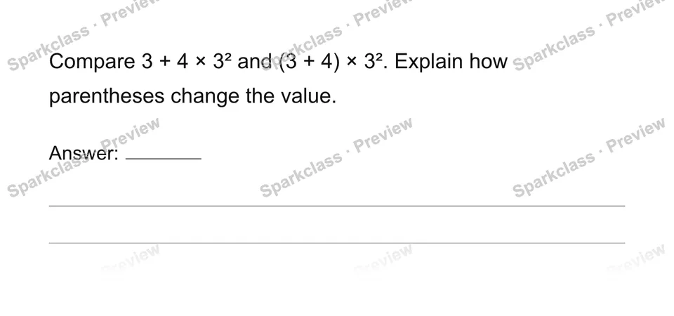 Use conventional order of operations — Grade 6 problem preview