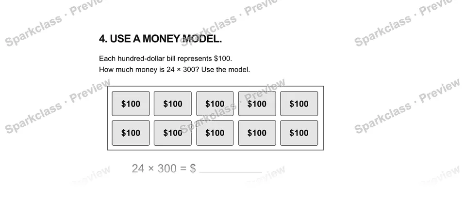 4Use a money model. — Grade 5 problem preview