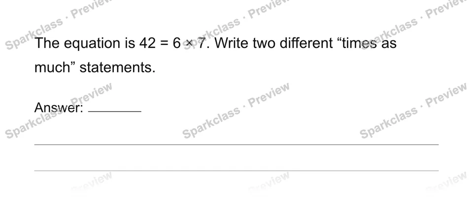 Write two comparisons — Grade 4 problem preview