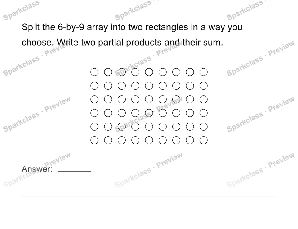 Connect an array to multiplication — Grade 4 problem preview