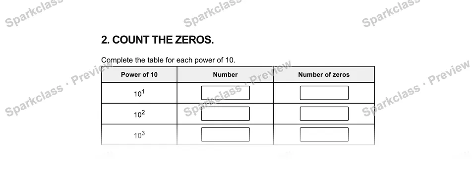 2. Count the zeros. — Grade 5 problem preview