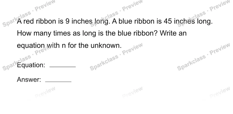 Solve a comparison — Grade 4 problem preview