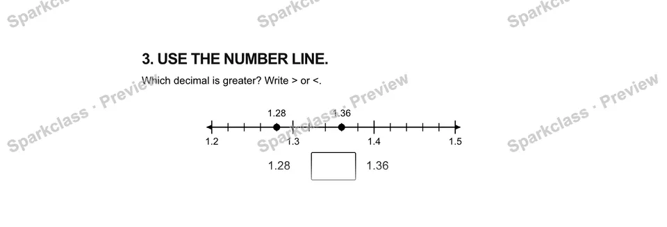 3.Use the number line. — Grade 5 problem preview
