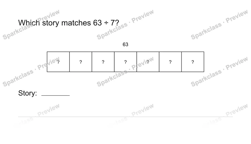 Match the division story — Grade 3 problem preview