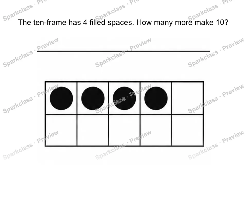 Find the missing part to make 10 — Kindergarten problem preview