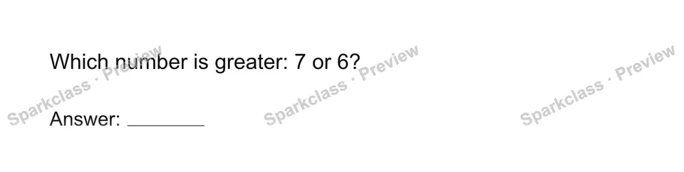 Compare written numerals 1-10 — Kindergarten problem preview