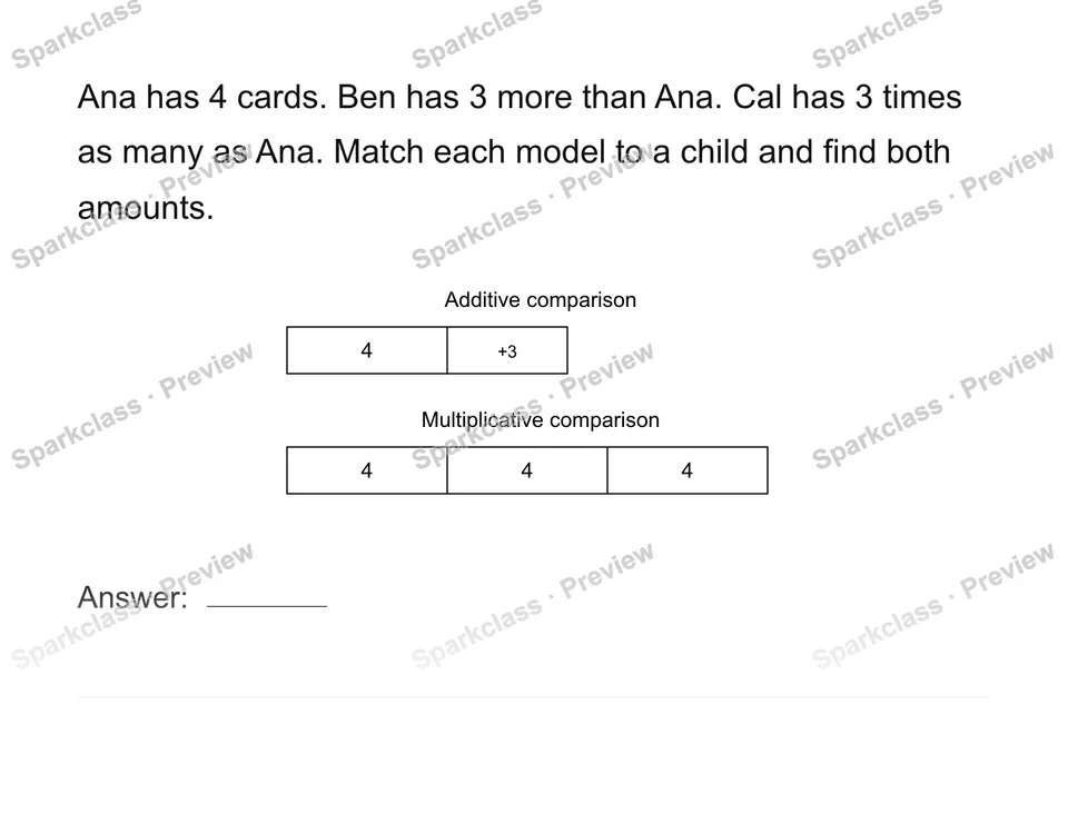 Distinguish more from times as many — Grade 4 problem preview