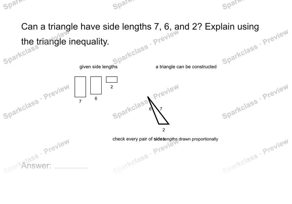 Test triangle existence — Grade 7 problem preview