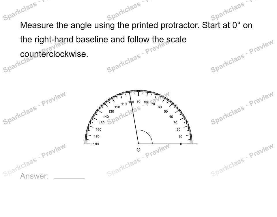 Measure and draw angles — Grade 4 problem preview