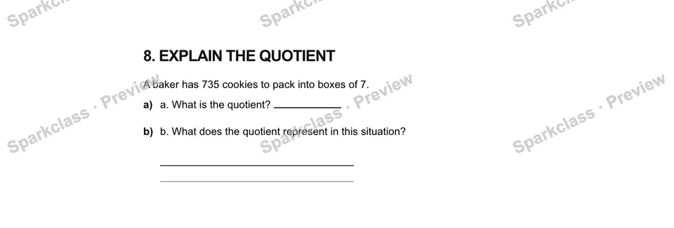 8Explain the Quotient — Grade 5 problem preview