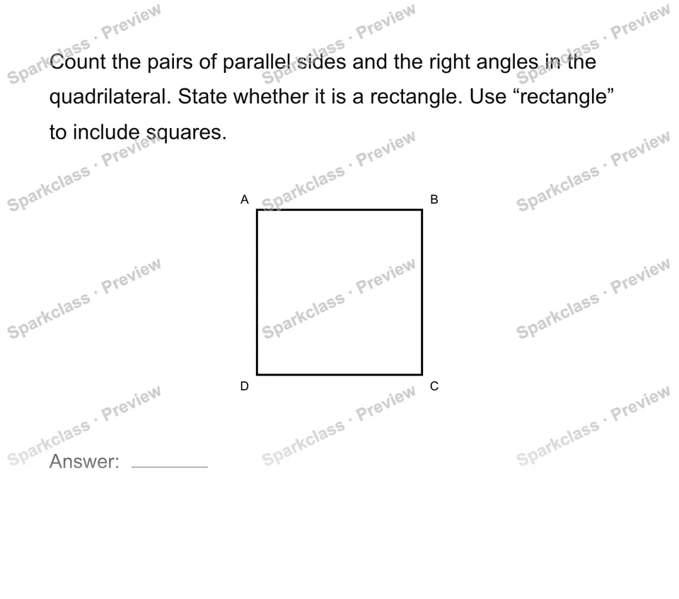 Classify quadrilaterals by properties — Grade 4 problem preview