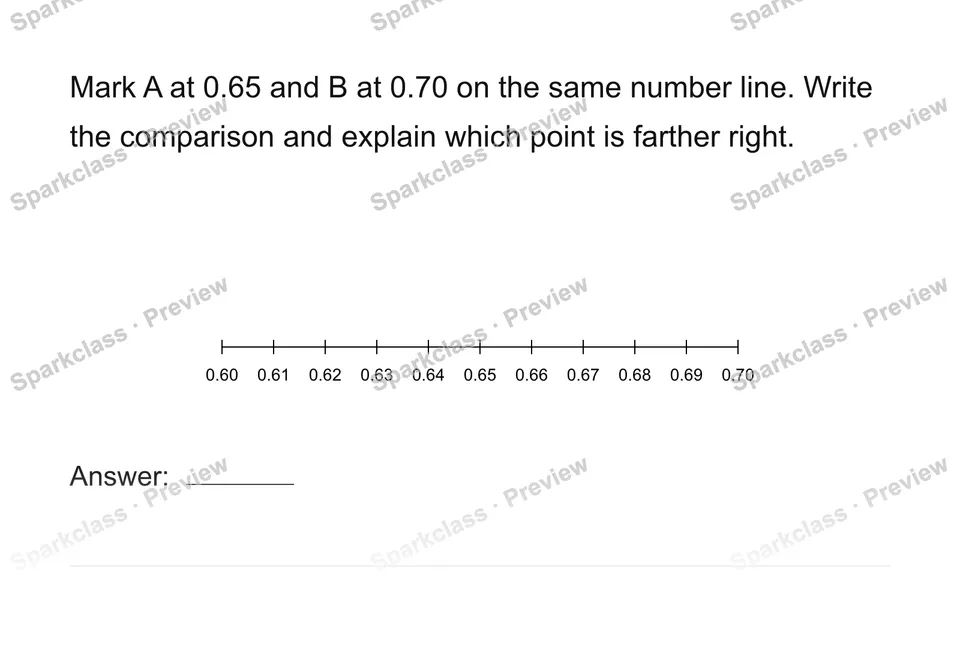 Compare on one number line — Grade 4 problem preview