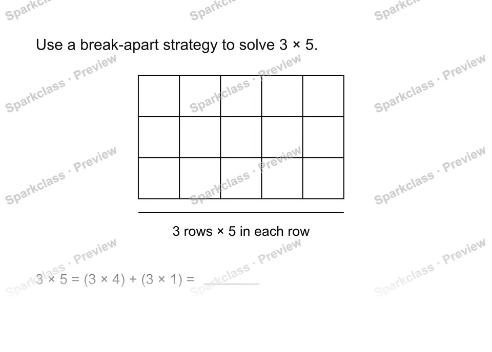 Use a break-apart strategy — Grade 3 problem preview