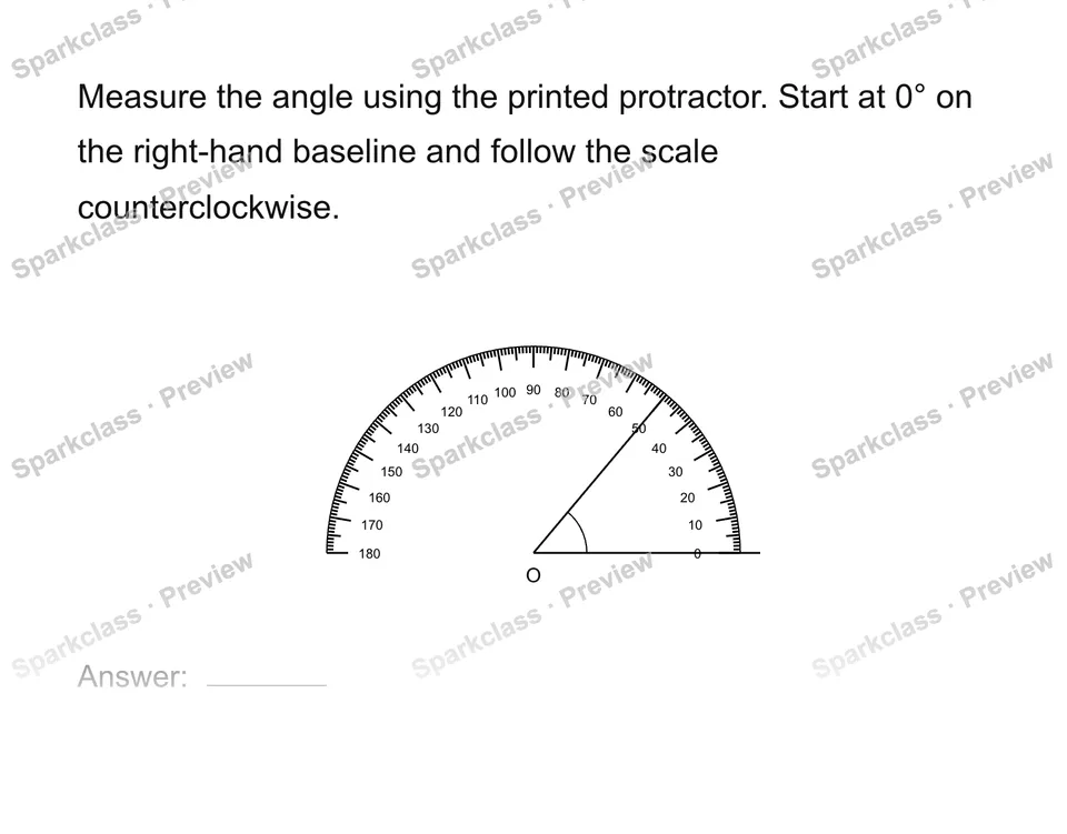 Measure and draw angles — Grade 4 problem preview