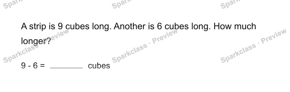 Find the difference — Grade 1 problem preview