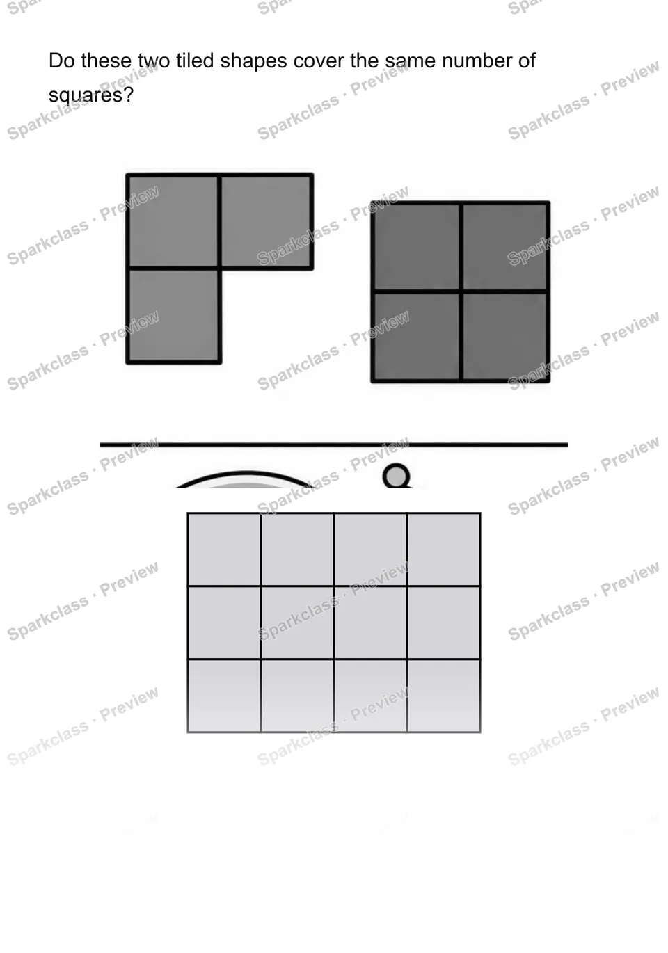 Compare covered area — Grade 2 problem preview