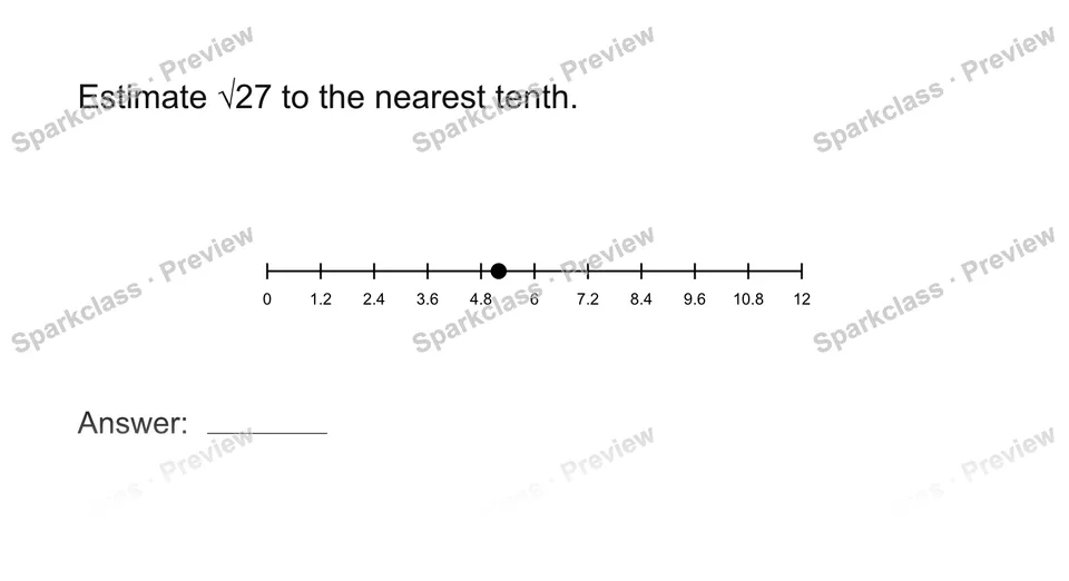 Estimate a real-number expression — Grade 8 problem preview