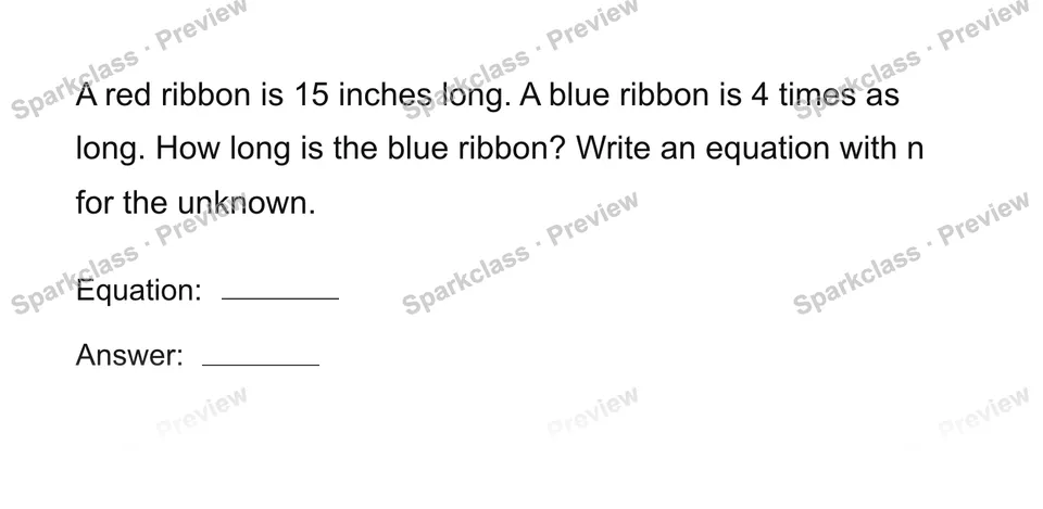 Solve a comparison — Grade 4 problem preview