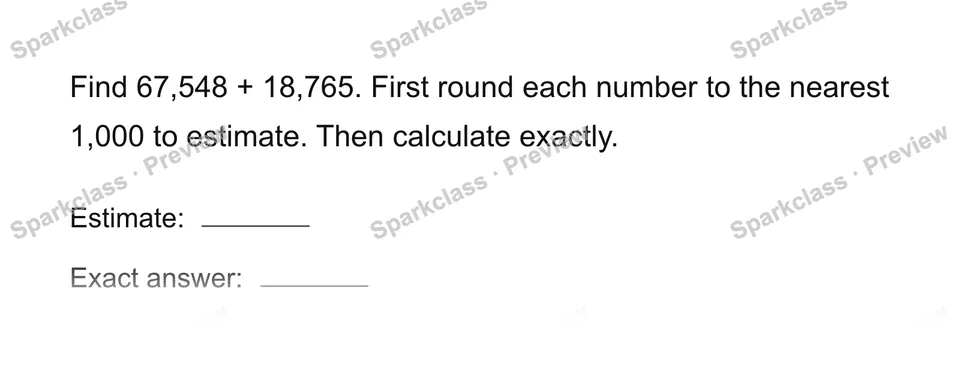 Add whole numbers — Grade 4 problem preview