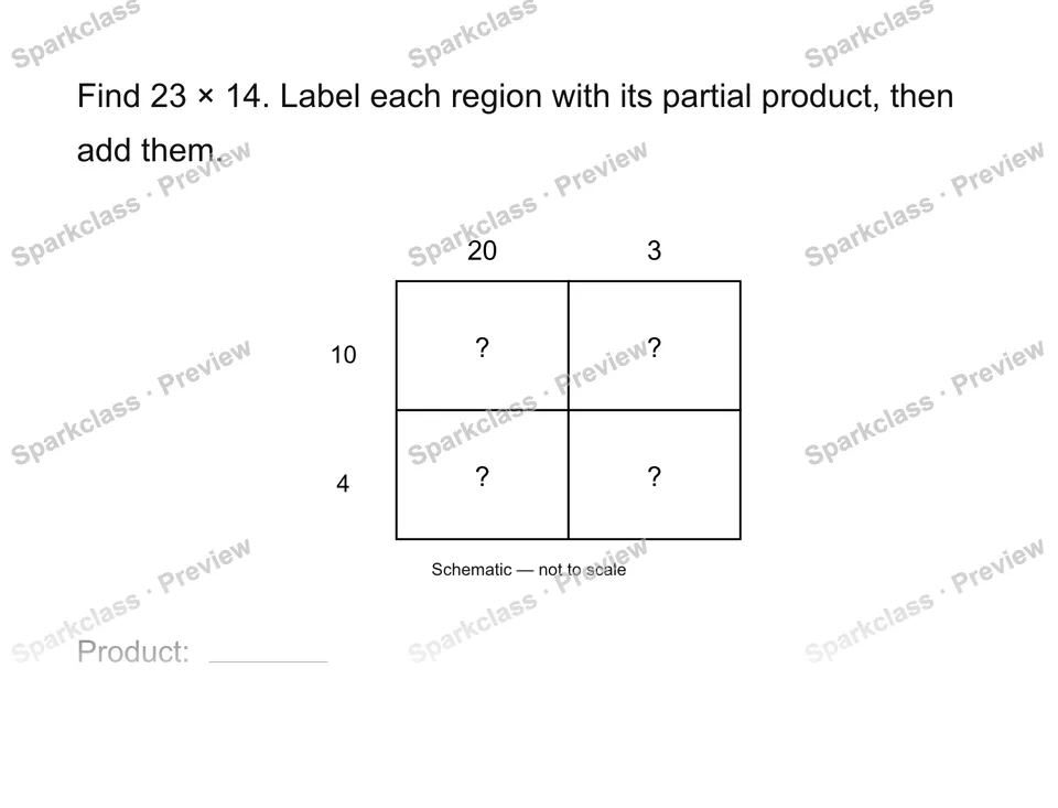 Multiply two two-digit numbers — Grade 4 problem preview