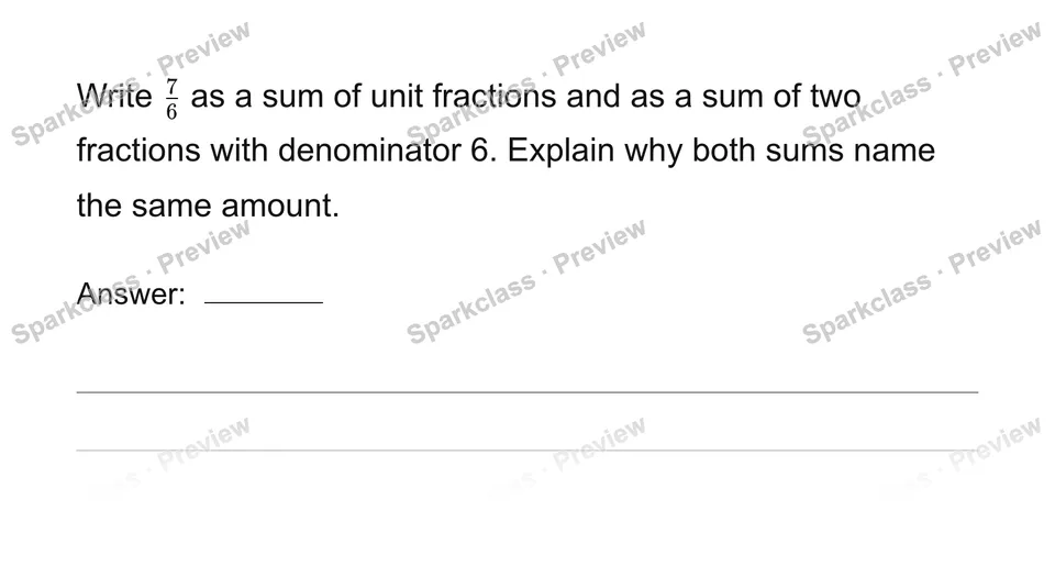 Decompose a fraction in two ways — Grade 4 problem preview
