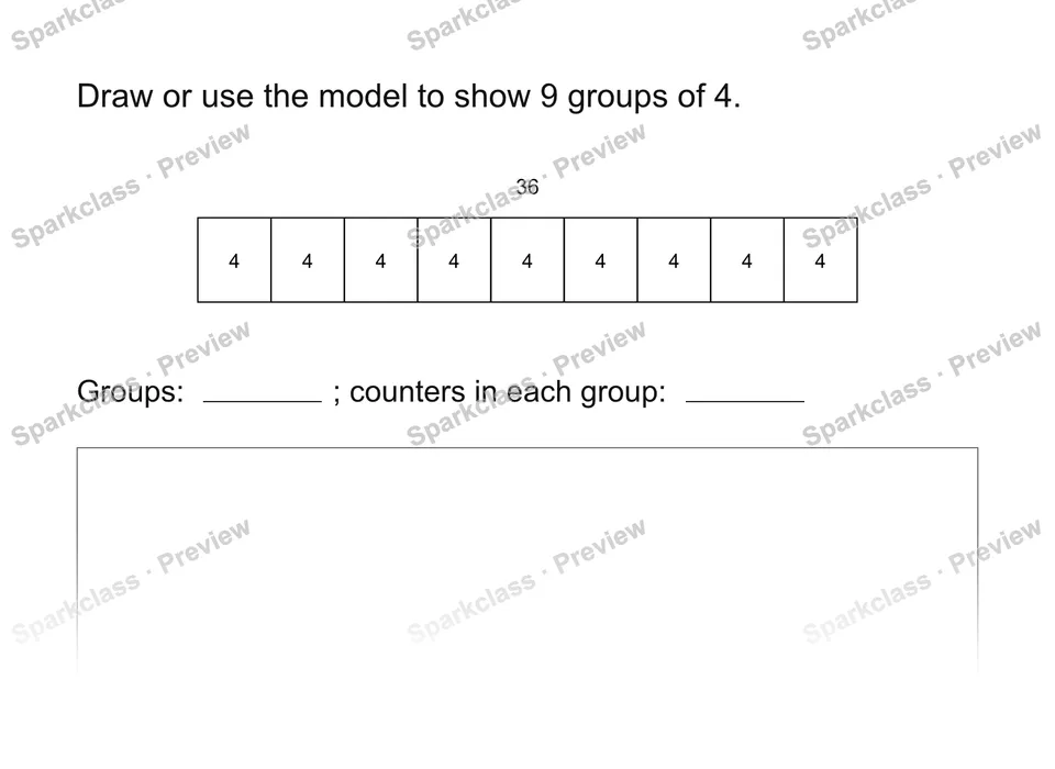 Model equal groups — Grade 3 problem preview