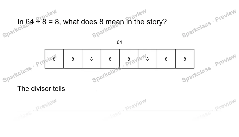 Explain the divisor — Grade 3 problem preview