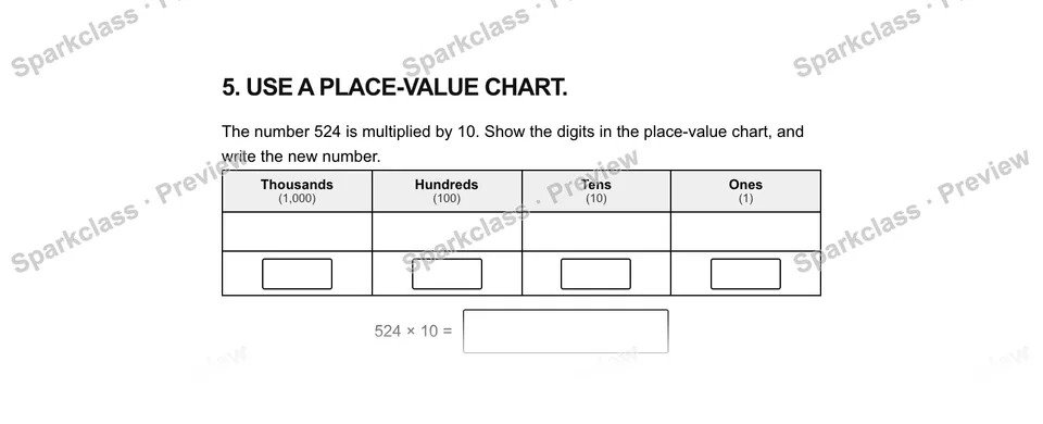 5. Use a place-value chart. — Grade 5 problem preview