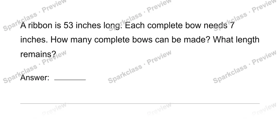 Interpret the remainder in context — Grade 4 problem preview