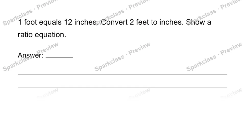 Convert measurement units with ratios — Grade 6 problem preview