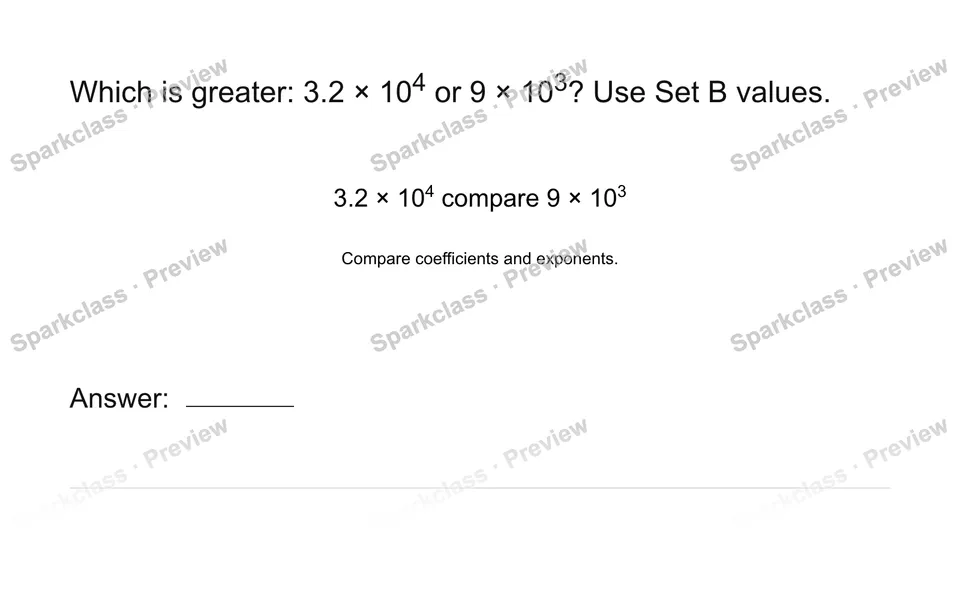 Compare orders of magnitude — Grade 8 problem preview