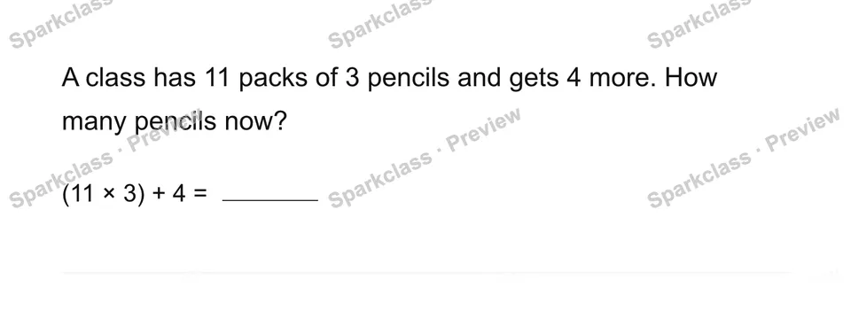 Solve a two-step story — Grade 3 problem preview