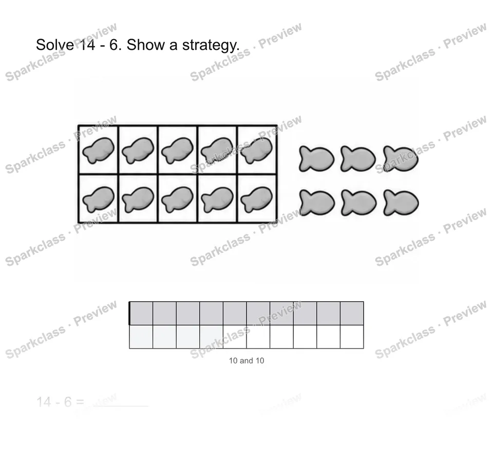 Subtract with a strategy — Grade 2 problem preview