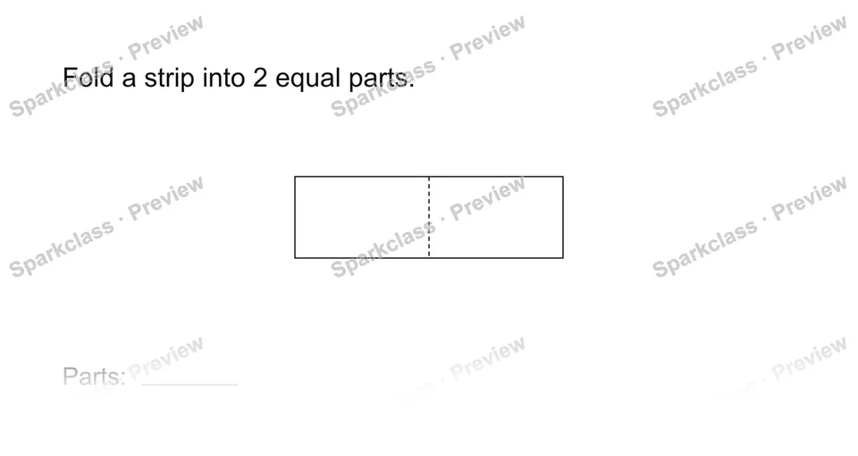Reteach halves — Grade 1 problem preview