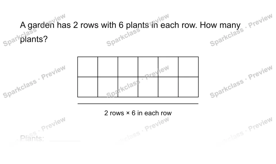 Solve an array situation — Grade 3 problem preview