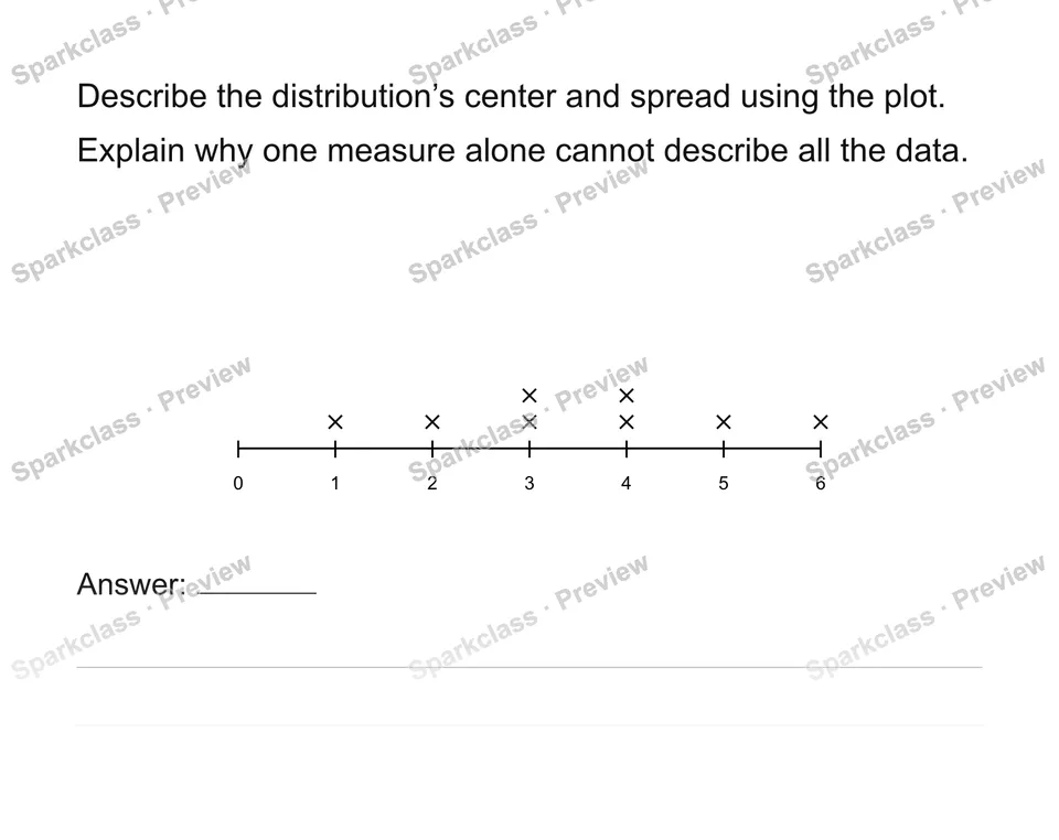 Construct and interpret numerical dot plots — Grade 6 problem preview