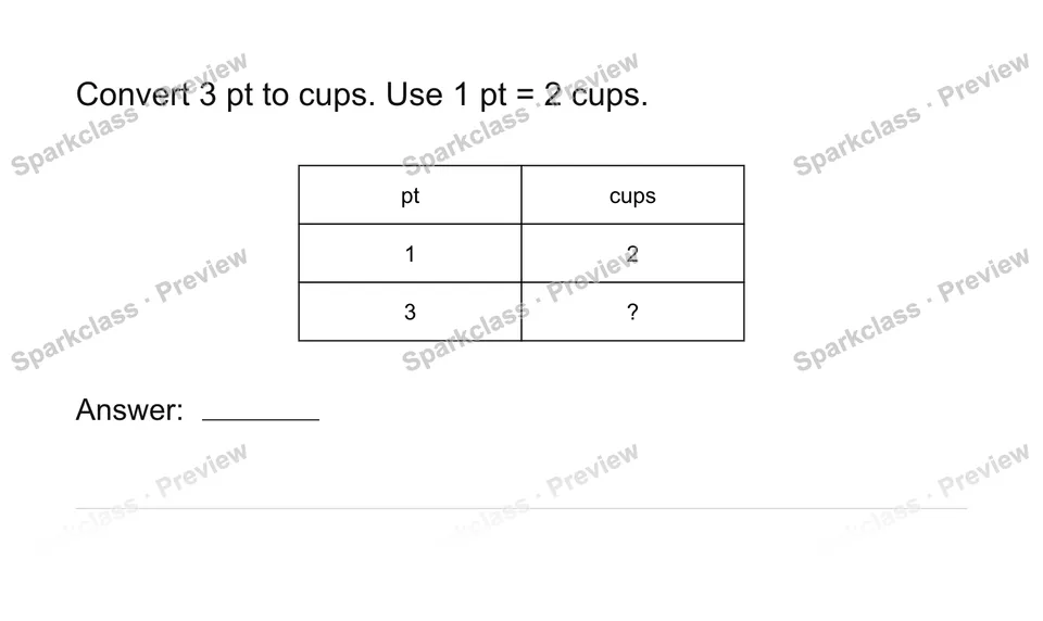 Convert measurement units — Grade 4 problem preview